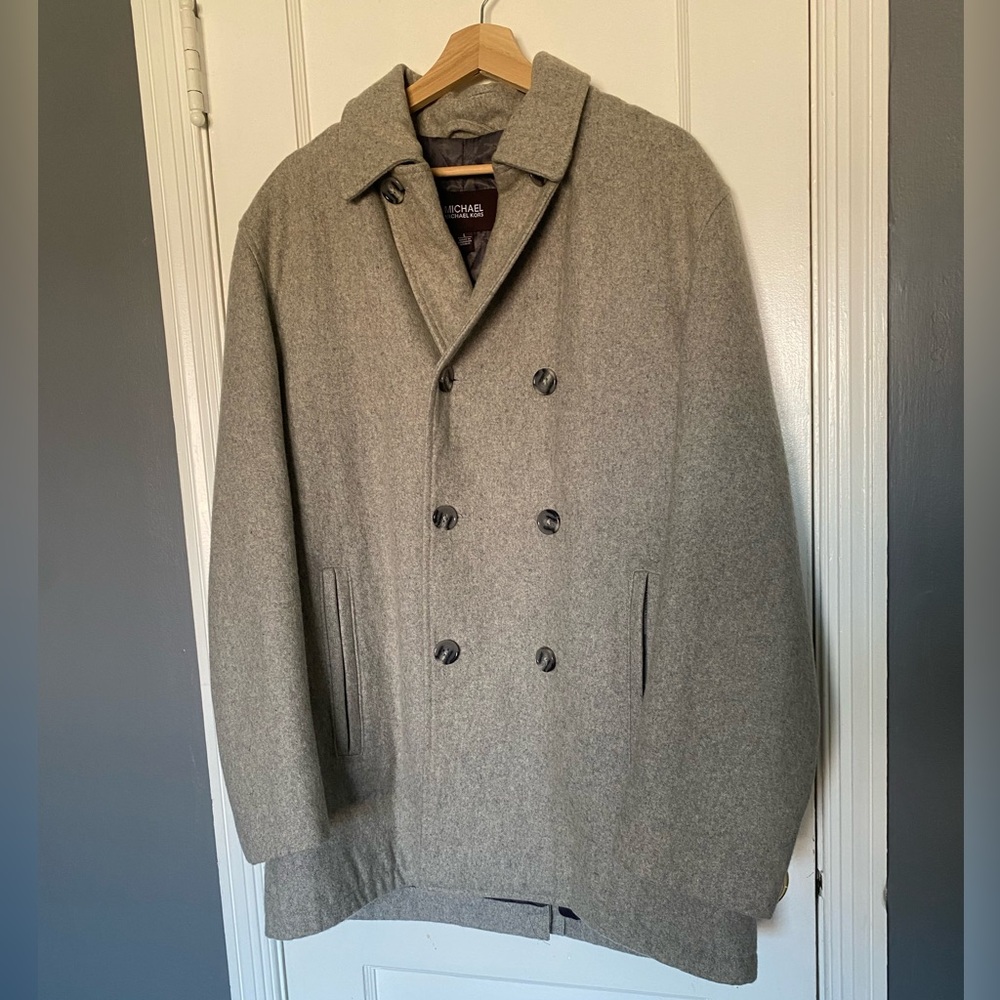 MICHAEL KORS CLASSIC GRAY PEA COAT